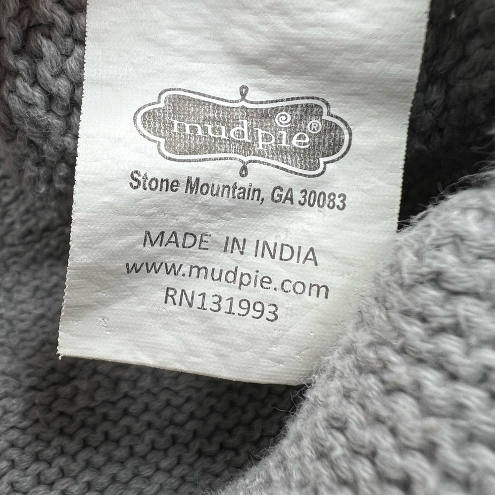 Mud Pie  Mudpie Knitted Gray Elephant Lovey Security Blanket - Picture 3 of 15